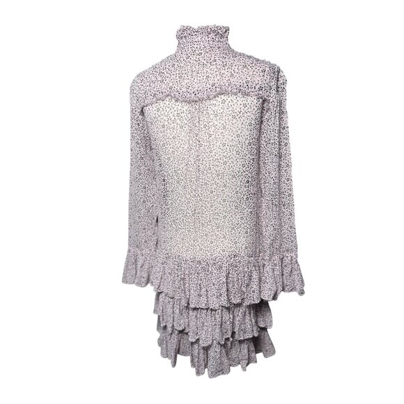 NEW Zadig & Voltaire Raspail Crinkle Floral Lace Trim Mini Dress M Retail $598 - Picture 7 of 14